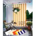 Šikmá sluneční plachta 230x140 cm žluto-bílá s napínací technikou
